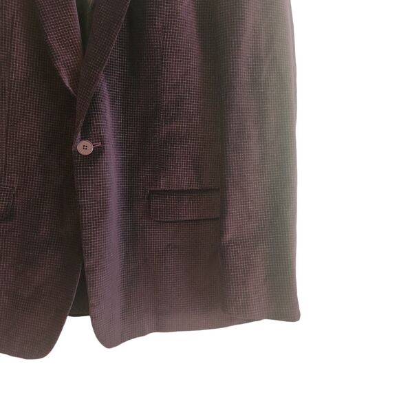Tallia Mens Blazer Jacket Maroon Size Large Regular Double Vent Single Breasted - Picture 3 of 14
